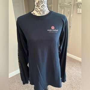 Simply Southern Breast Cancer Navy Long Sleeve Shirt
